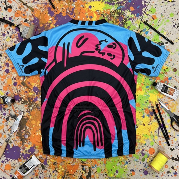 Gloomy Rainbows Art Jersey Tee Pink Blue Regular Fit - Picture 3 of 8